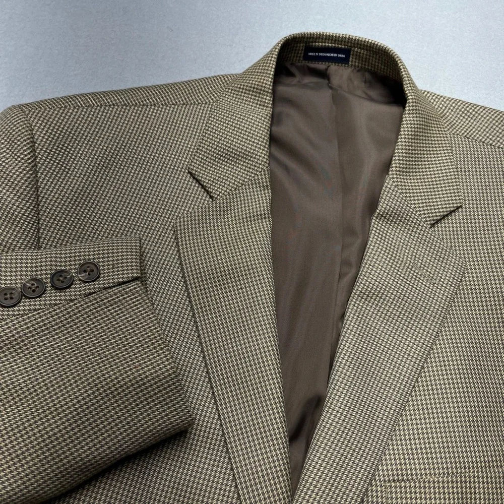 Stafford Essentials Men's Classic‎ Fit Houndstooth Blazer Jacket Size 42s